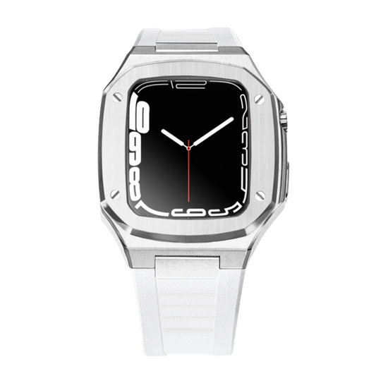 Sport Presidential Apple Watch Case | Silver + White Band