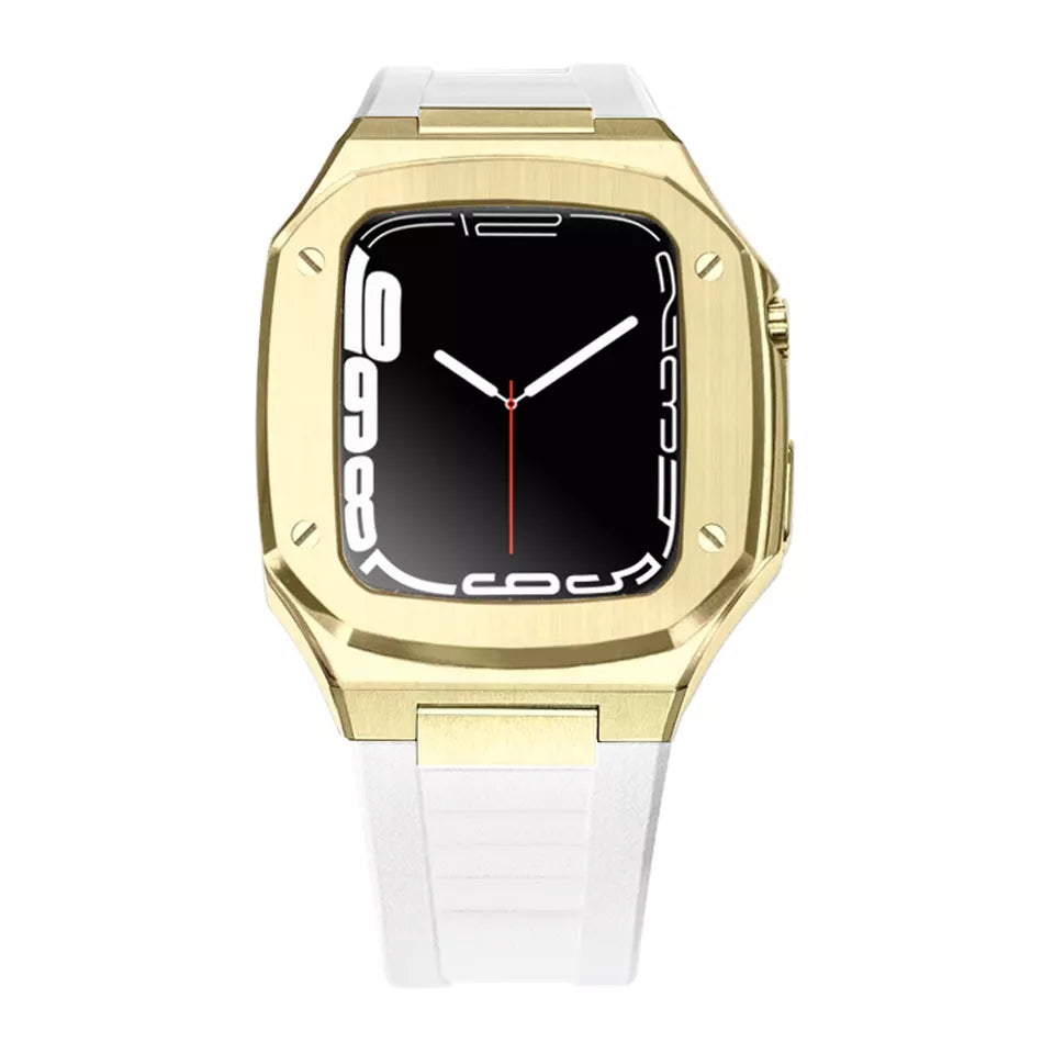 Sport Presidential Apple Watch Case | Gold + White Band
