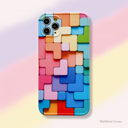 3D Effect Colorful Splicing Phone Case