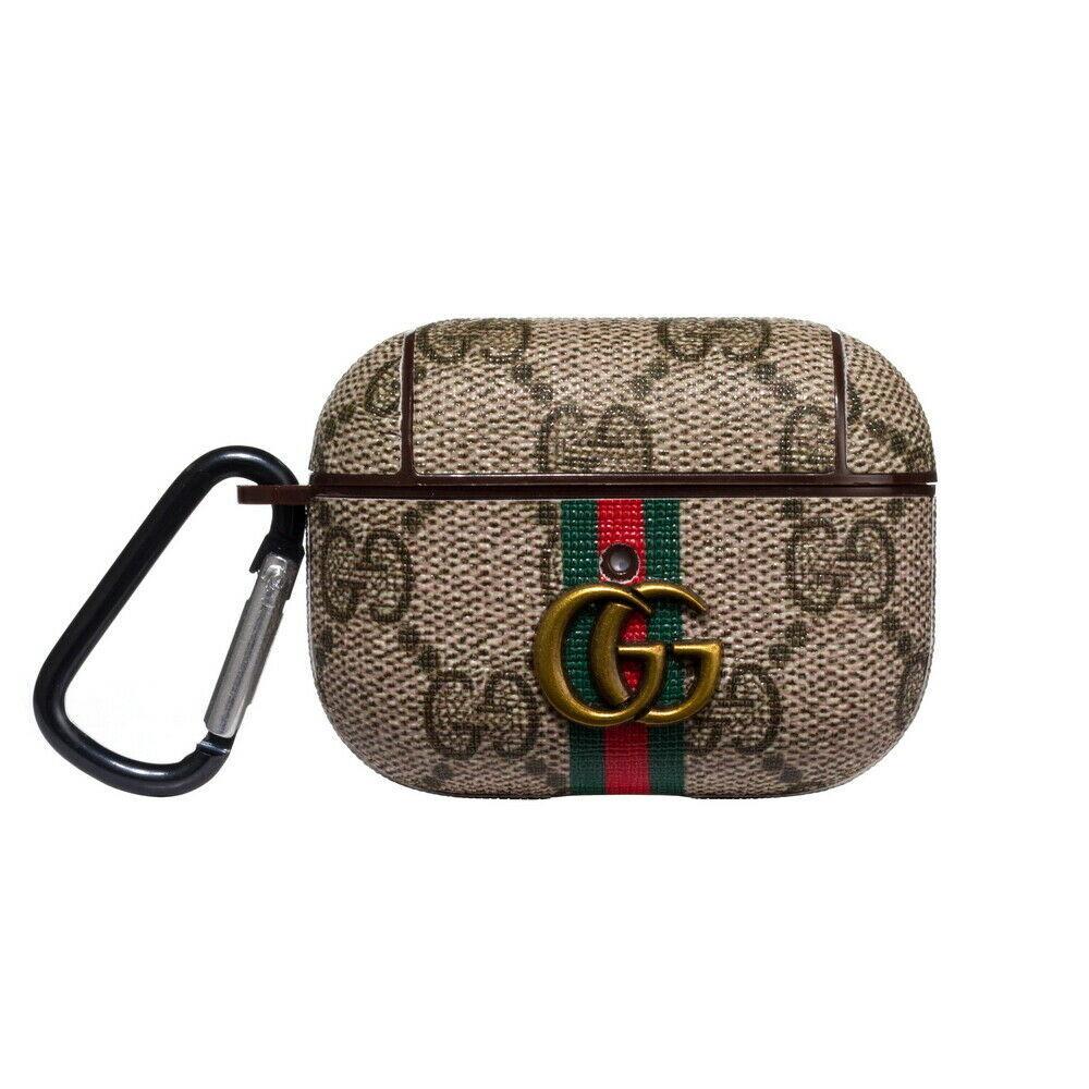 Gucci GG Stripes AirPods Leather Protective Shockproof Case