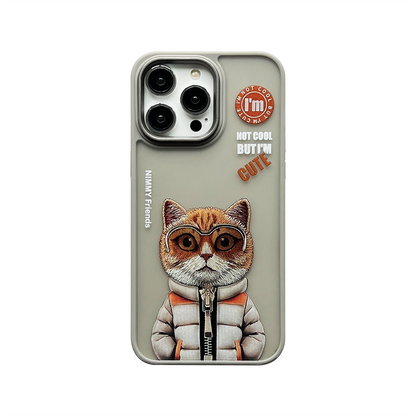 Animated Animal Glasses Skin Scrub Series Trend Case iPhone Case