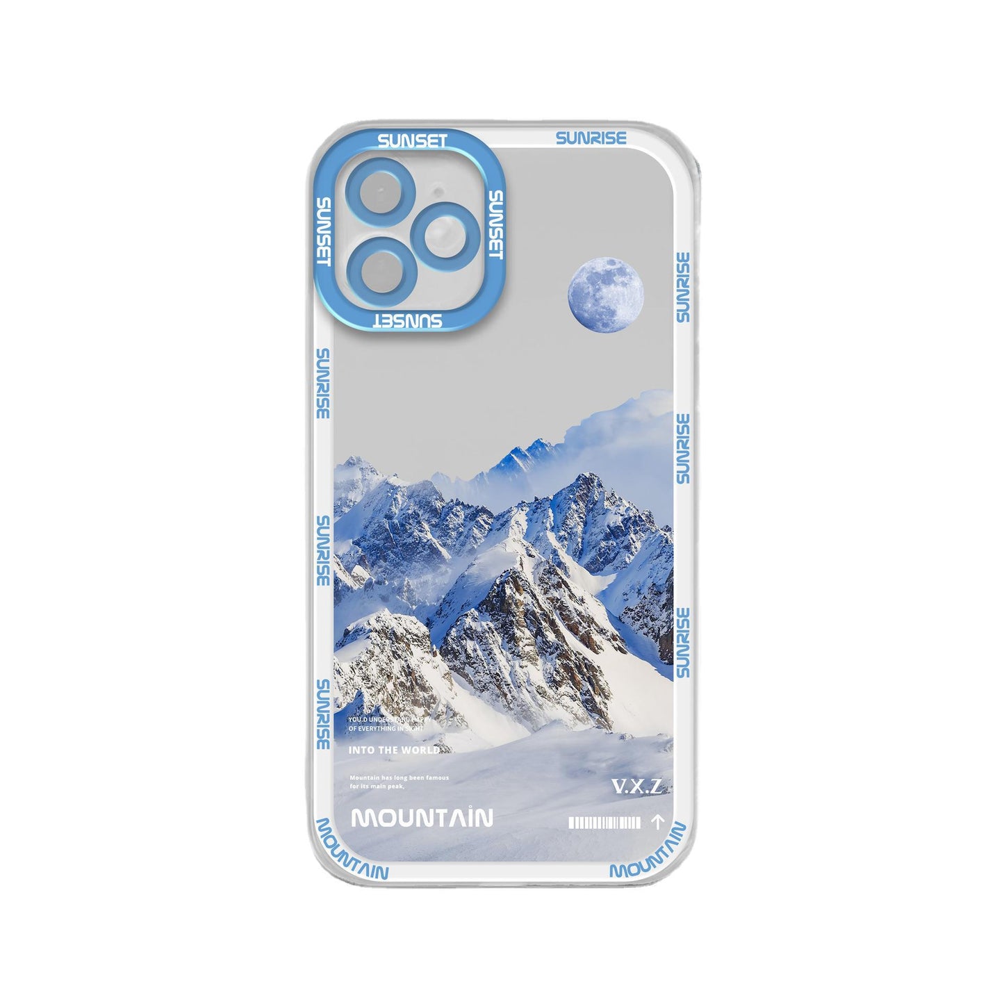 Snowy Mountain Moon iPhone Case