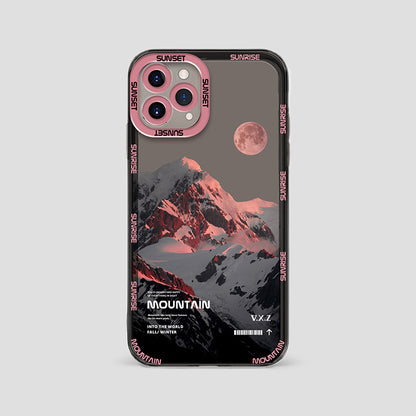 Snowy Mountain Moon iPhone Case