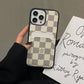 Checkered Leather Cardholder iPhone Case