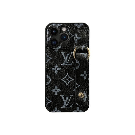 Dot Mono Ring Strap iPhone Case - Black