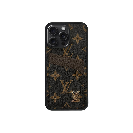Mono x Emblem Cardholder iPhone Case - Brown