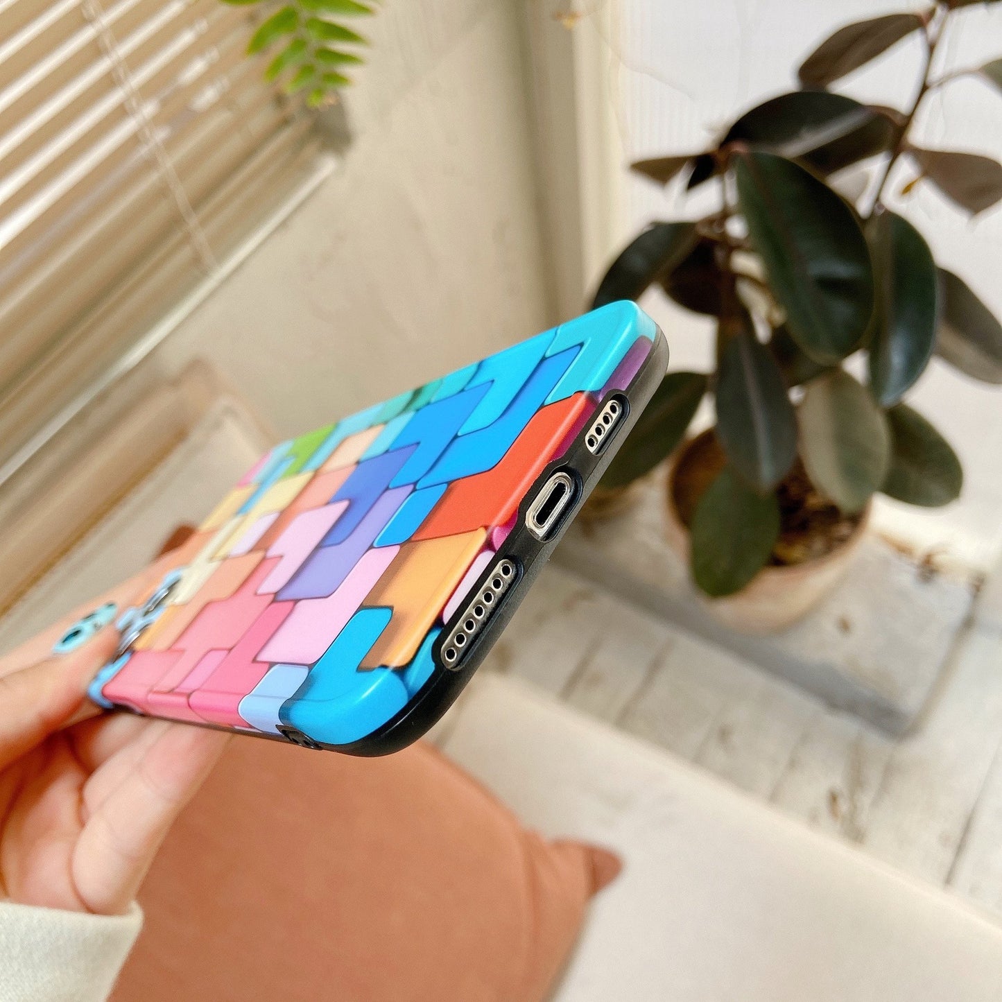 3D Effect Colorful Splicing Phone Case