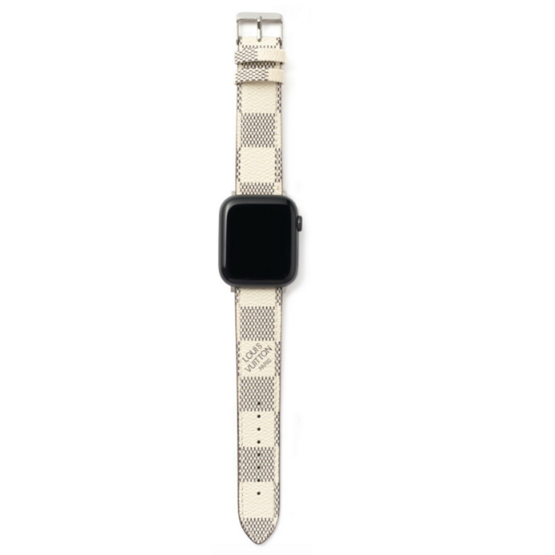 Checkered Pattern White Apple Watch Band