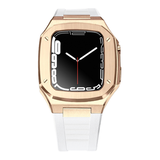 Sport Presidential Apple Watch Case | Rose Gold + White Band