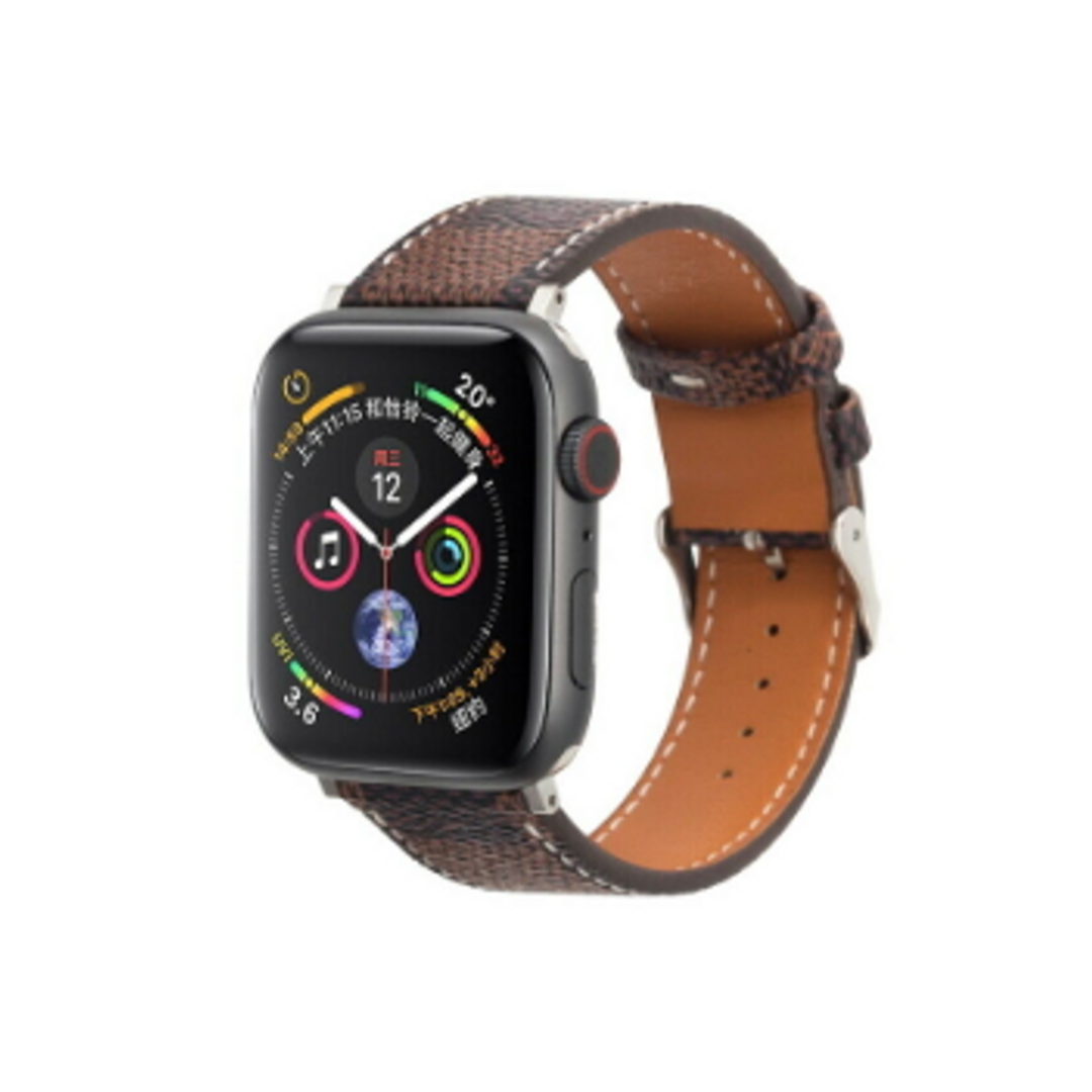 Checkered Pattern Brown Apple Watch Band