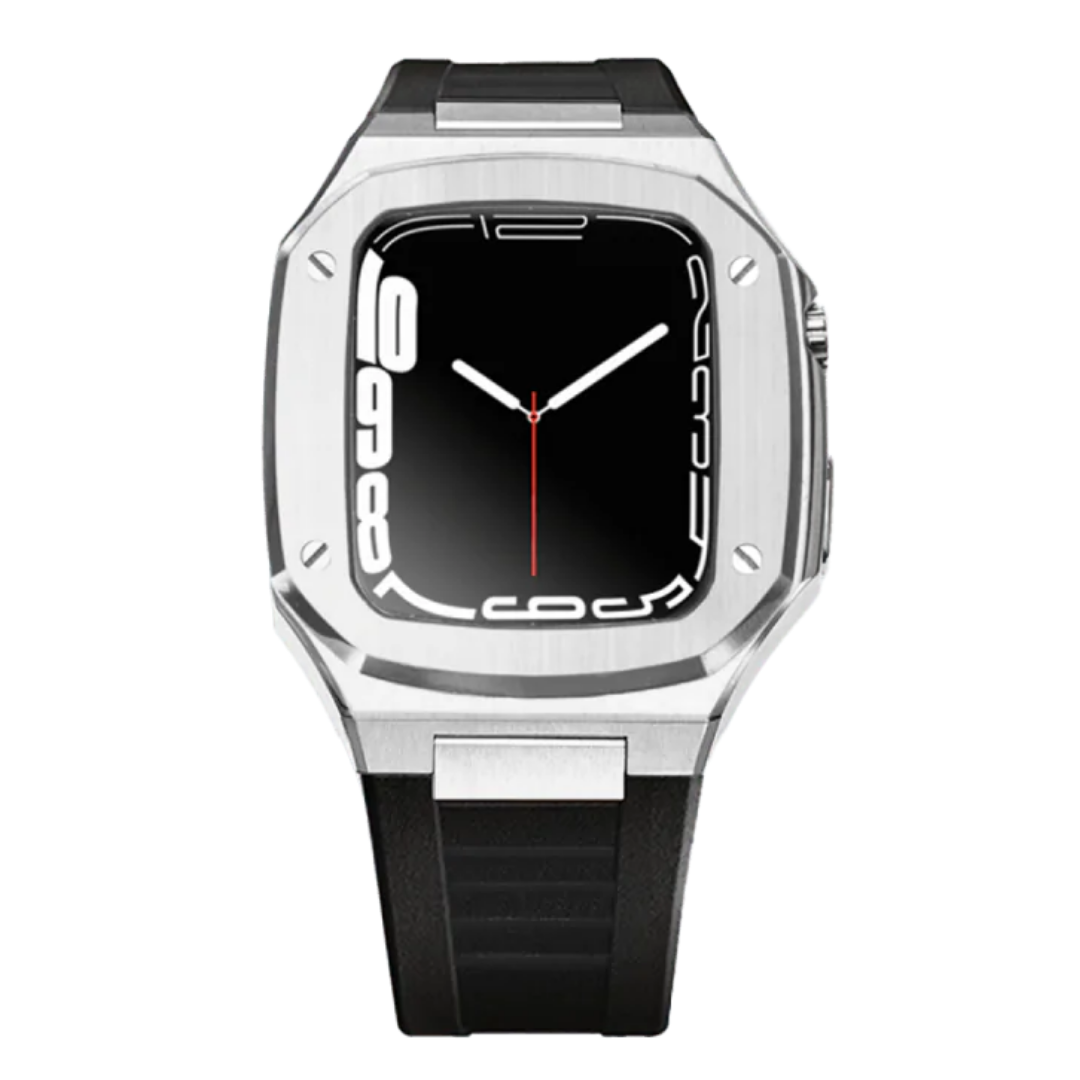 Sport Presidential Apple Watch Case | Silver + Black Band