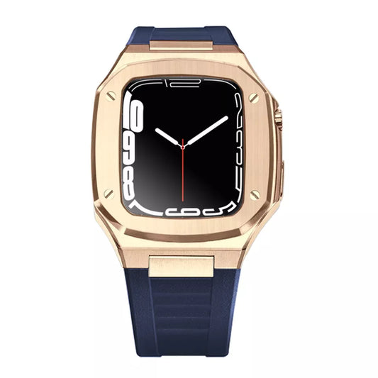 Sport Presidential Apple Watch Case | Rose Gold + Blue Band