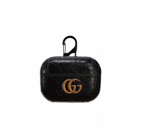 Black Leather GG Shockproof AirPods Pro Case