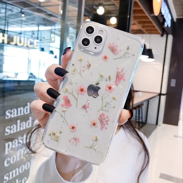 Clear Sprinkle Flowers iPhone Case