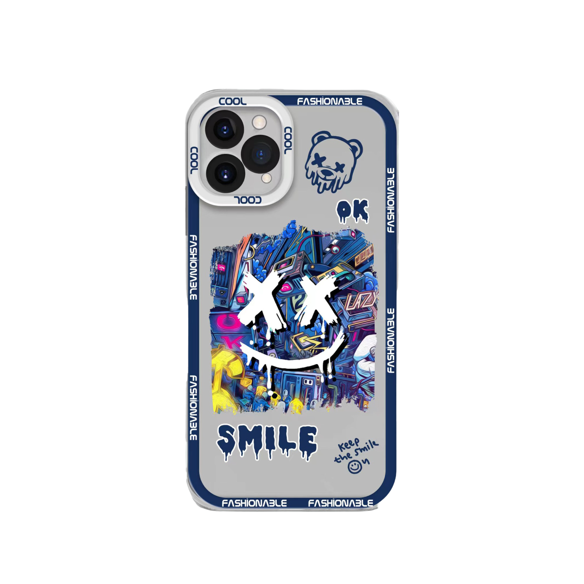 Blue Smile X Bear iPhone Case
